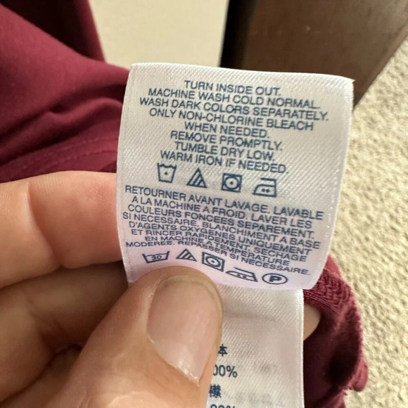 Lands' End Maroon‎ Long Sleeve Polo  Size X-Large, long sleeve polo, polo - Picture 5 of 7